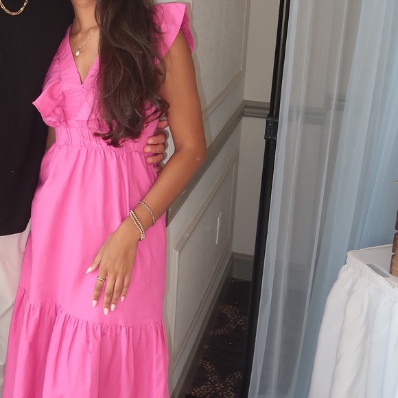 T.J.Maxx Dresses & Skirts - TJ Maxx Pink Ruffle Maxi Dress